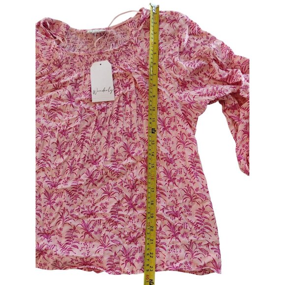 Wonderly Womens Pink Floral Blouse Size M - Picture 4 of 7